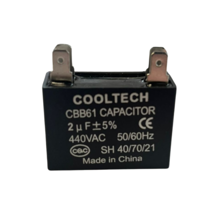 Capacitor de Marcha 2 mf x 450V - Capacitor Permanente para Motor de Aire Acondicionado