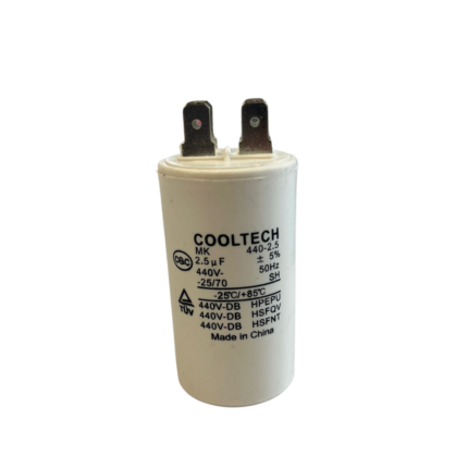 Capacitor de Marcha 2.5 mf x 450V - Capacitor Permanente para Motor de Aire Acondicionado